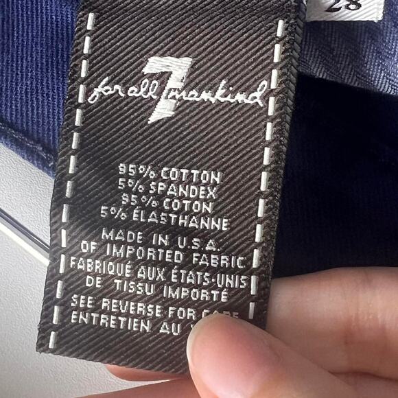 7 For All Mankind Cut Off Shorts Size 28 Blue Floral Indie Sleaze - Picture 4 of 4